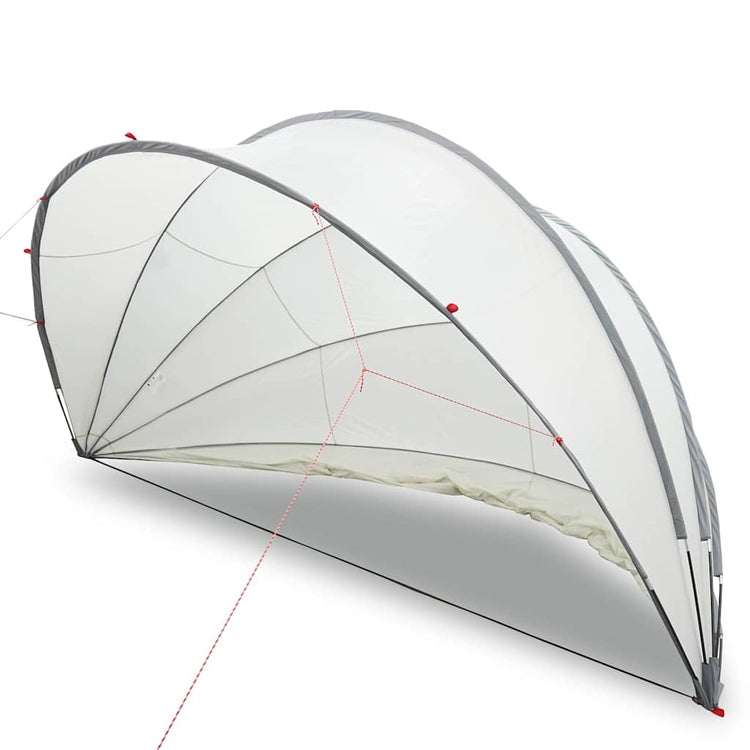 Vidaxl pooldome grijs en oranje 430 x 430 x 210 cm