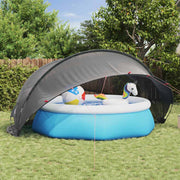 Vidaxl pooldome 430 x 430 x 210 cm 185t polyester met pu-coating zwart - afbeelding 1