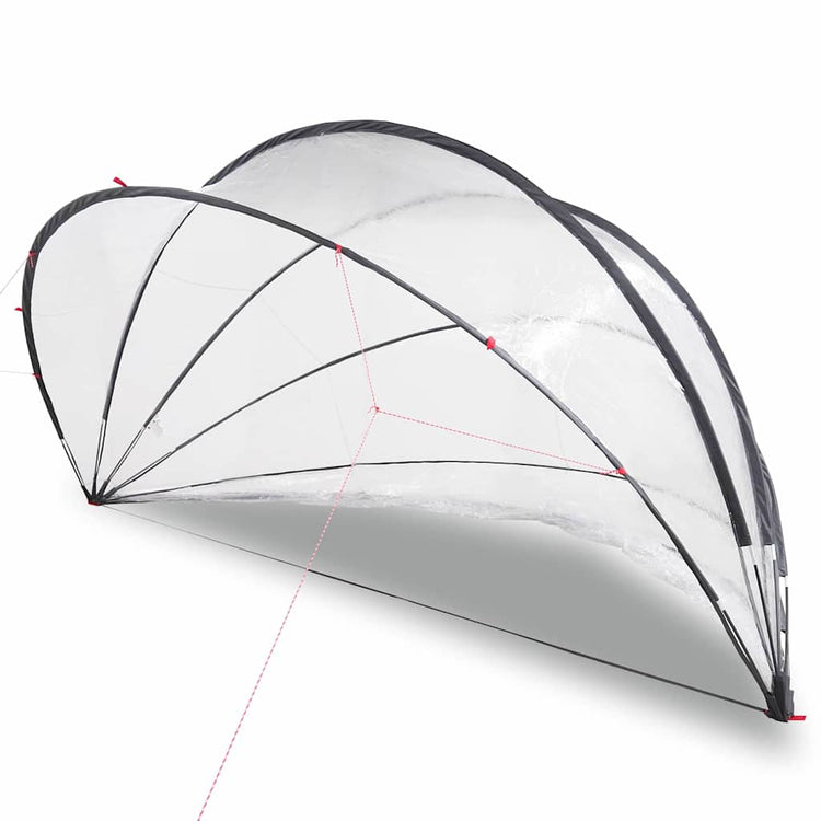 Vidaxl pooldome doorzichtig 472 x 460 x 229 cm pvc