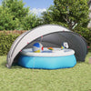 Vidaxl pooldome grijs en oranje 500 x 500 x 236 cm