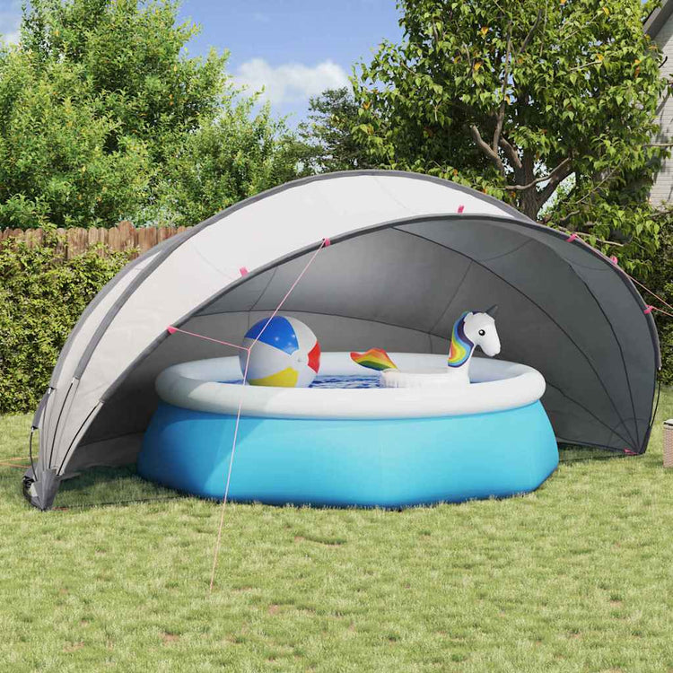 Vidaxl pooldome grijs en oranje 546 x 516 x 250 cm