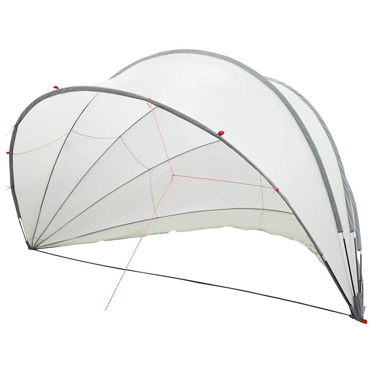 Vidaxl pooldome grijs en oranje 546 x 516 x 250 cm