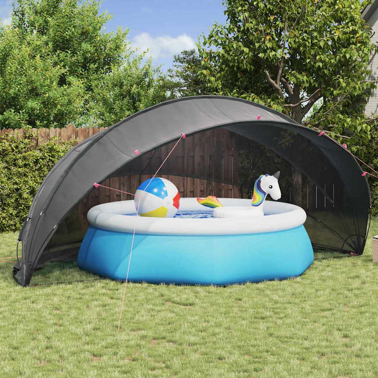 Vidaxl pooldome zwart 546 x 516 x 250 cm 185t polyester met pu-coating