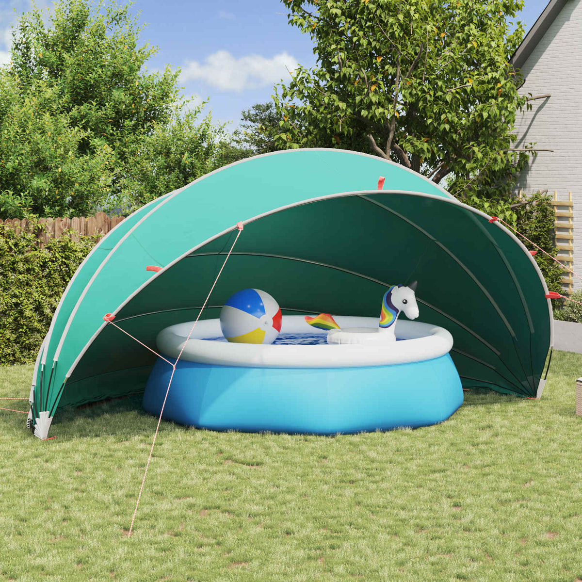 Vidaxl pooldome 592 x 590 x 275 cm 185t polyester met pu-coating