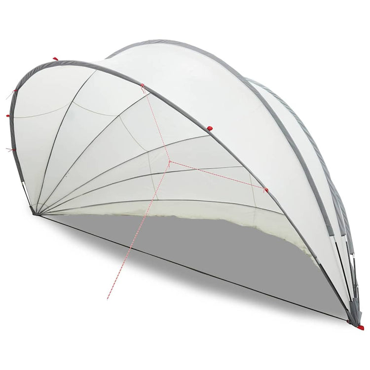 Vidaxl pooldome grijs en oranje 592 x 590 x 275 cm