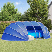 Vidaxl zwembad tent koepel groen 640 x 432 x 205 cm - afbeelding 1