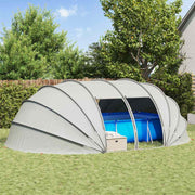 Vidaxl zwembad tent koepel grijs 640 x 432 x 205 cm - afbeelding 1