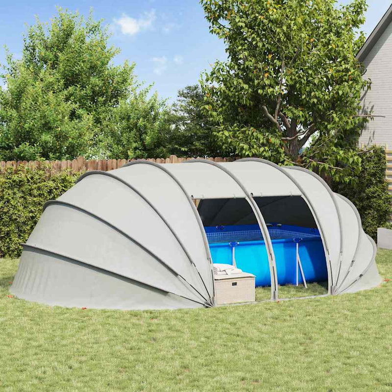 Vidaxl zwembad tent koepel grijs 640 x 432 x 205 cm