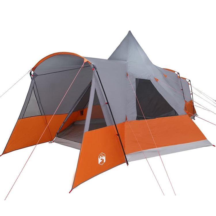 Vidaxl teepee tent 8-persoon 8-persoons grijs en oranje