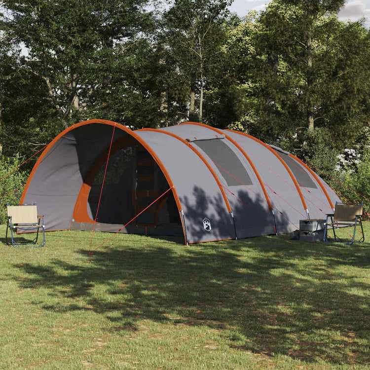 Vidaxl tunnel tent 8-person 8-persoons grijs en oranje