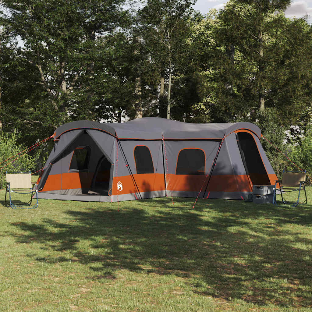 Vidaxl tent voor 16 personen 16-persoons grijs en oranje