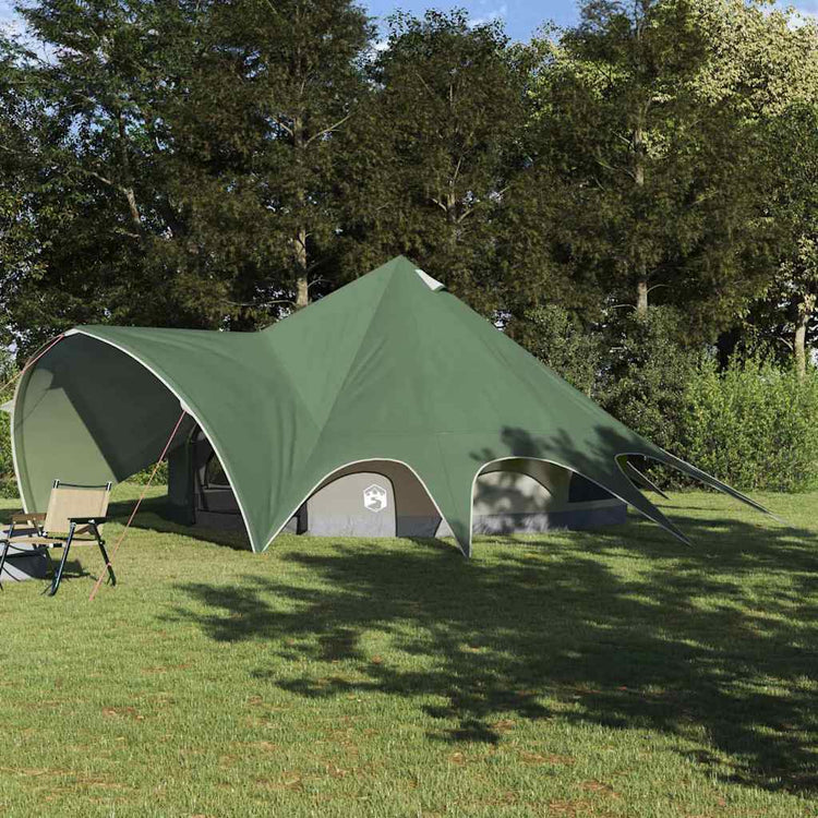 Vidaxl teepee tent 9-person 9-persoons groen en grijs