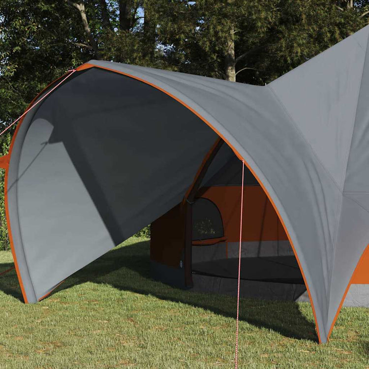 Vidaxl teepee tent voor 9 personen 9-persoons grijs en oranje