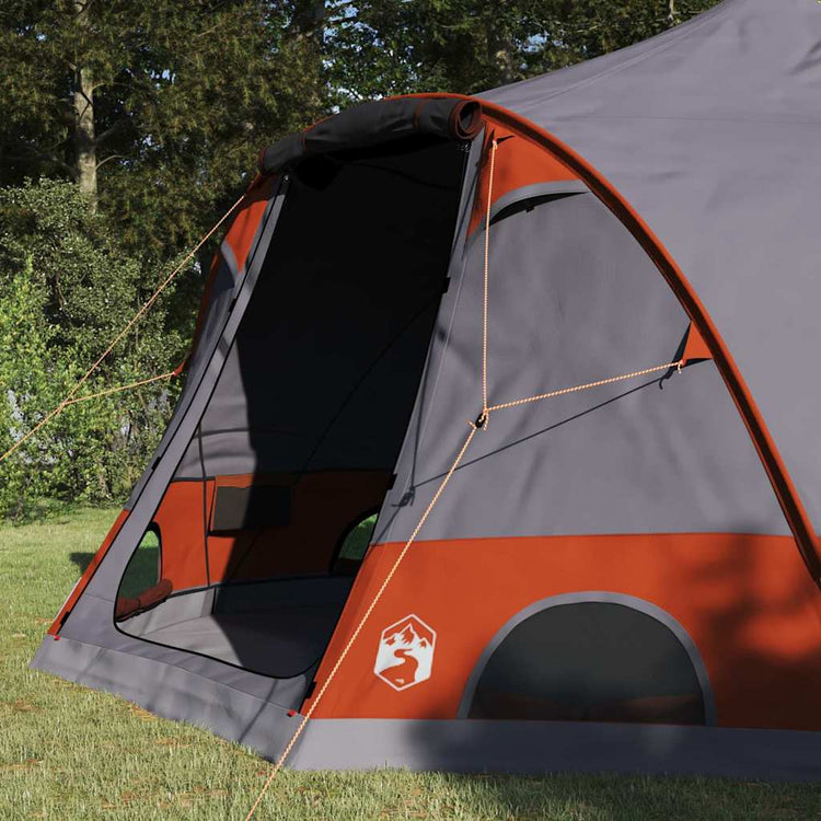 Vidaxl dome tent voor 4 personen 4-persoons grijs en oranje