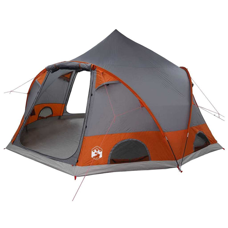 Vidaxl dome tent voor 4 personen 4-persoons grijs en oranje