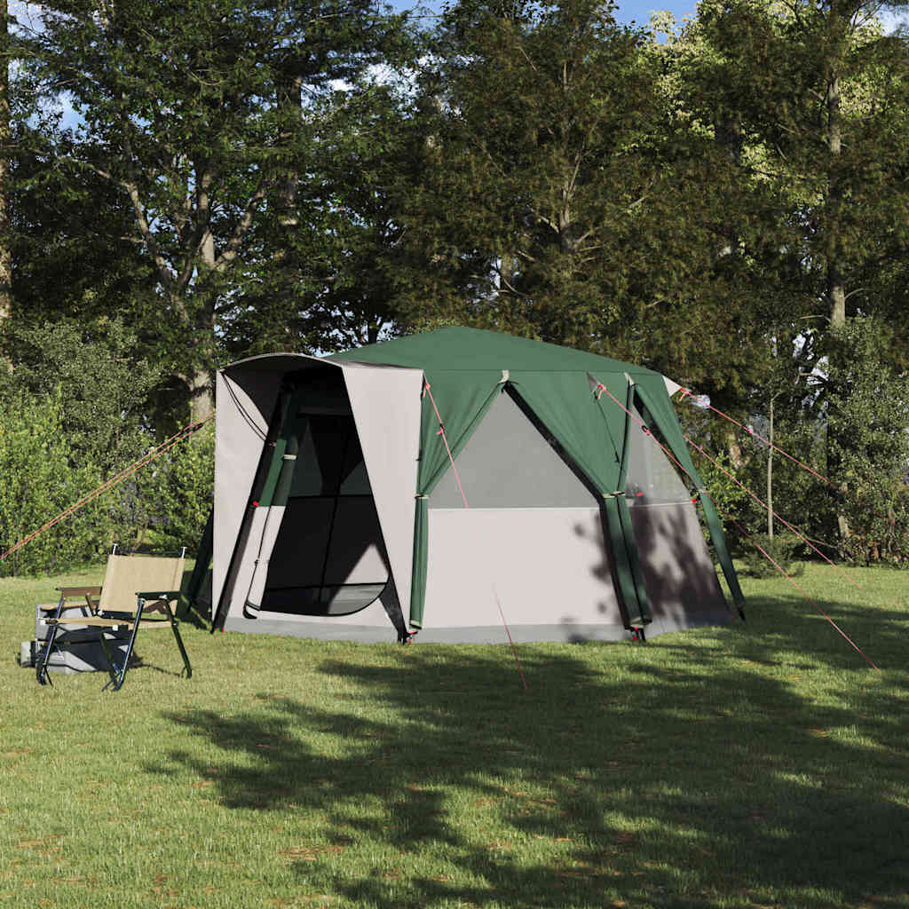 Vidaxl cabinetent 6-personen met dak groen 425 x 396 x 222 cm