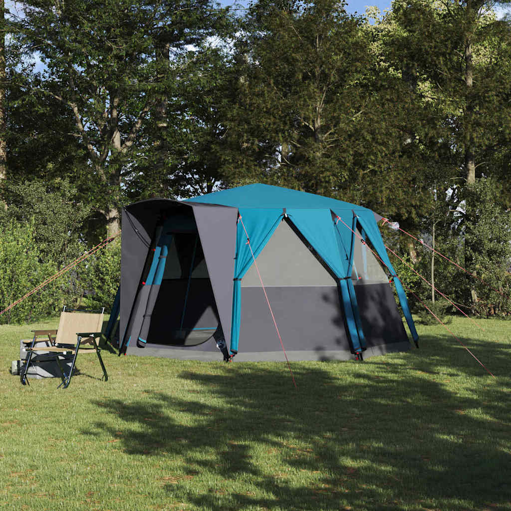 Vidaxl cabinetent 6-personen met dak blauw 425 x 396 x 222 cm