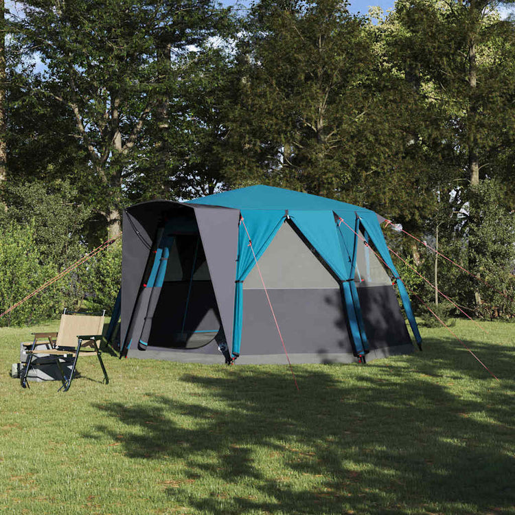 Vidaxl cabinetent 6-personen met dak blauw 425 x 396 x 222 cm