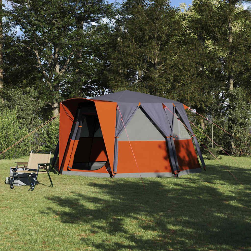 Vidaxl cabinetent 6-personen grijs en oranje 425 x 396 x 222 cm