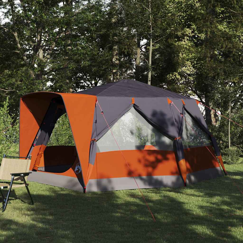 Vidaxl cabine tent 7-persoons 7-persoons grijs en oranje