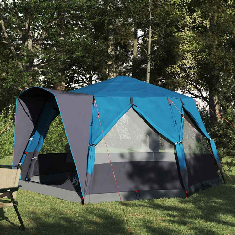 Vidaxl cabine tent 5-persoon met dak blauw en grijs 333 x 317 x 194 cm