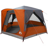 Vidaxl cabine tent 5-persoon 5-persoons grijs en oranje - afbeelding 2
