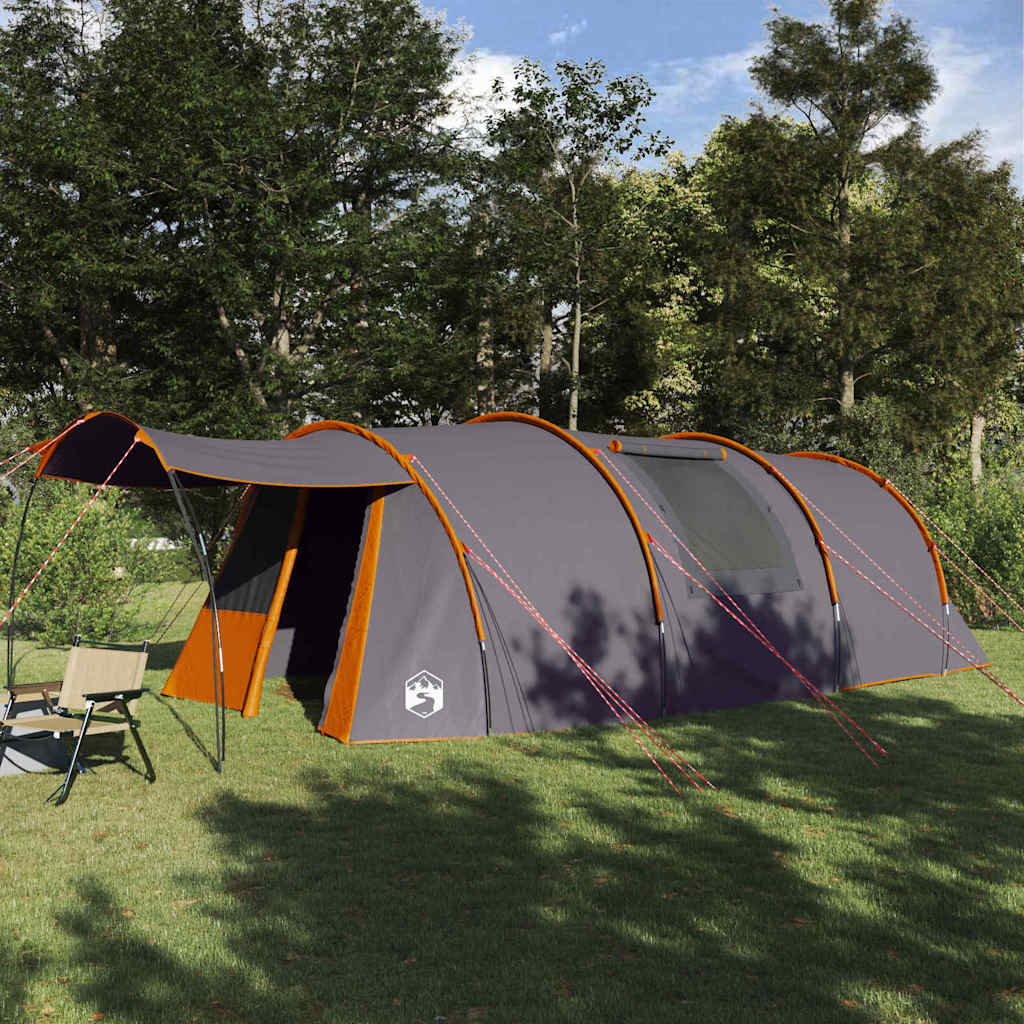 Vidaxl tunnel tent 4-person 4-persoons grijs en oranje