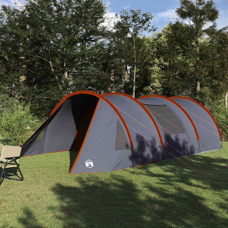 Vidaxl tunnel tent 5-person 5-persoons grijs en oranje