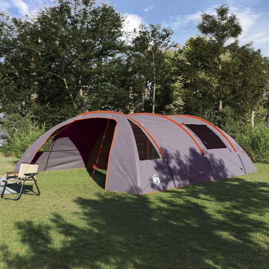 Vidaxl tunnel tent 6-persoon 6-persoons grijs en oranje