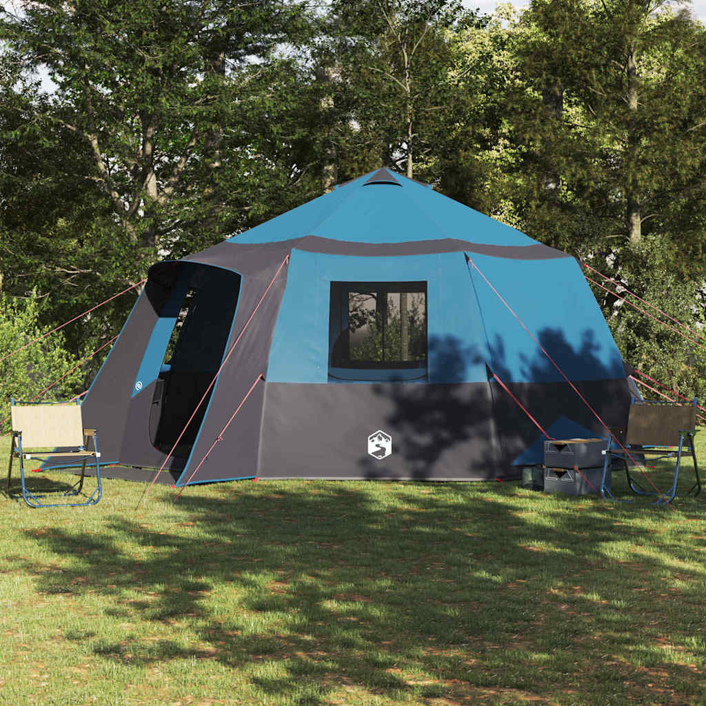 Vidaxl cabin tent 12-person met dak blauw en grijs 500 x 500 x 294 cm