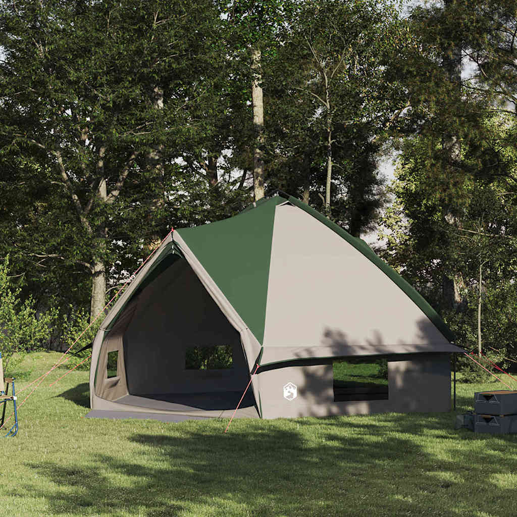 Vidaxl teepee tent voor 10 personen 10-persoons groen en wit