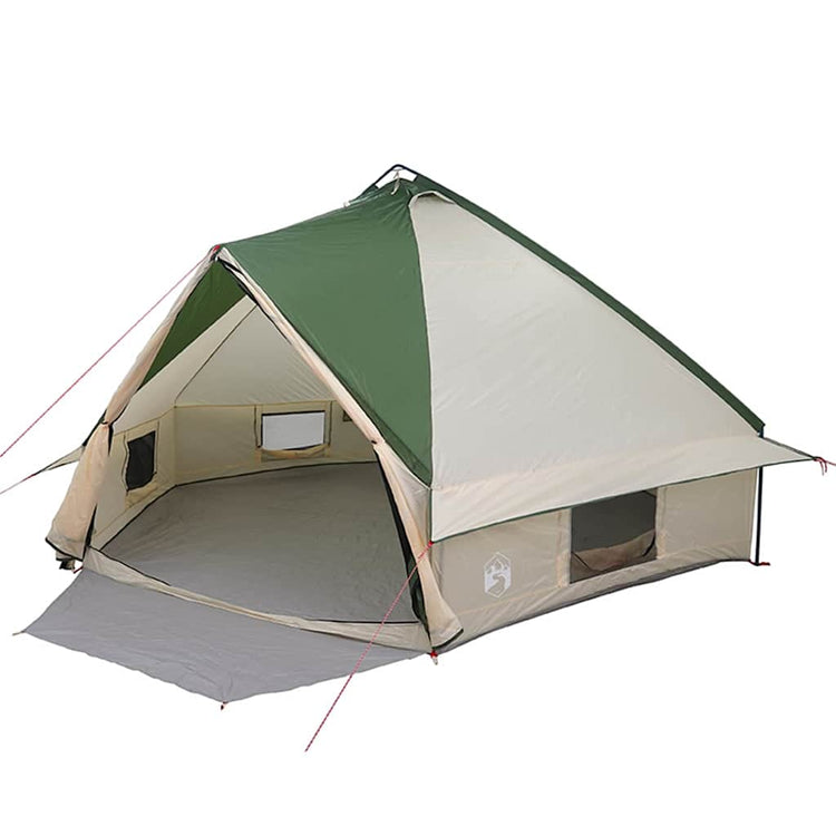 Vidaxl teepee tent voor 10 personen 10-persoons groen en wit