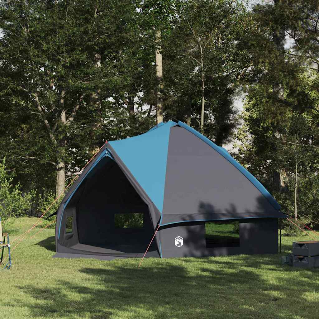 Vidaxl teepee tent voor 10 personen 10-persoons blauw en grijs