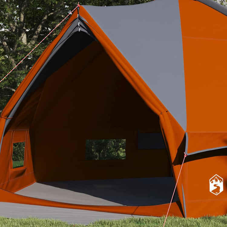 Vidaxl teepee tent voor 10 personen 10-persoons grijs en oranje