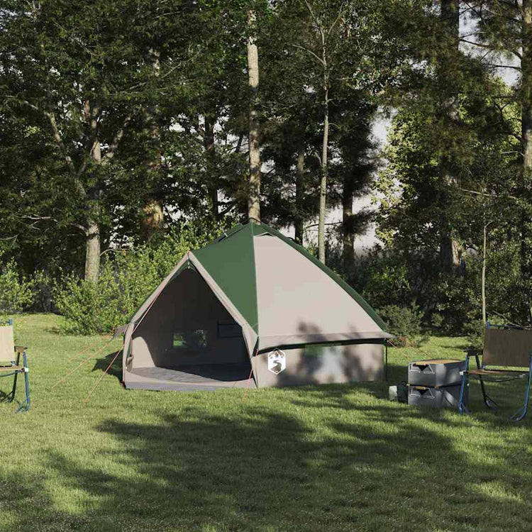 Vidaxl teepee tent voor 4 personen 4-persoons groen en grijs