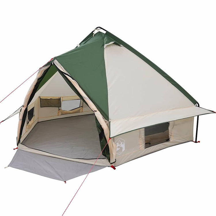 Vidaxl teepee tent voor 4 personen 4-persoons groen en grijs