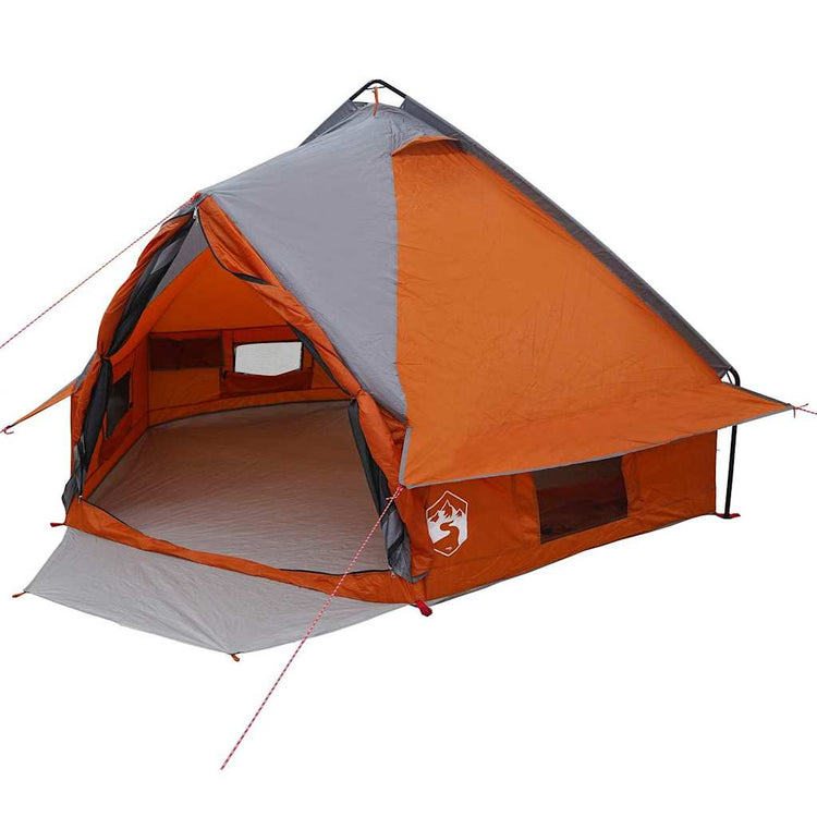 Vidaxl teepee tent 4-person 4-persoons grijs en oranje