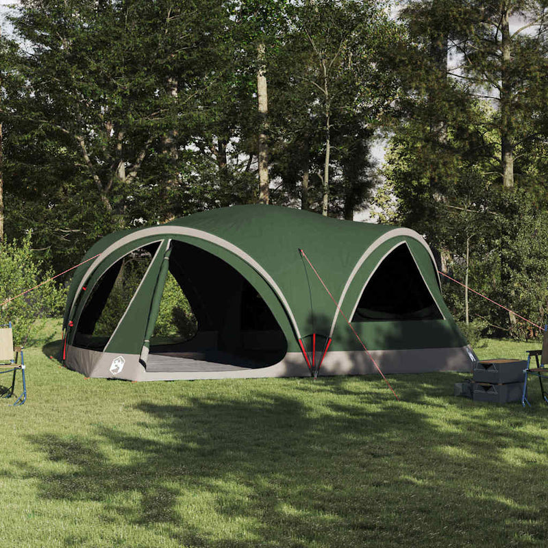 Vidaxl gezinstent met dak met opslag groen en grijs 460 x 430 x 214 cm