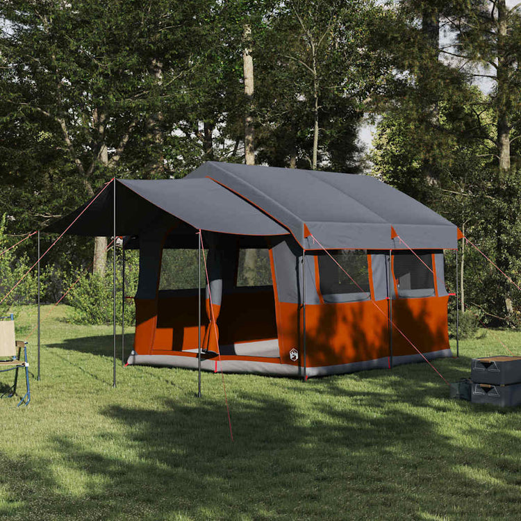 Vidaxl familietent voor 4 personen 4-persoons grijs en oranje