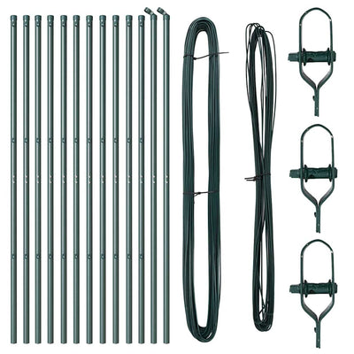 Vidaxl afrasteringspaal 13 pcs groen staal