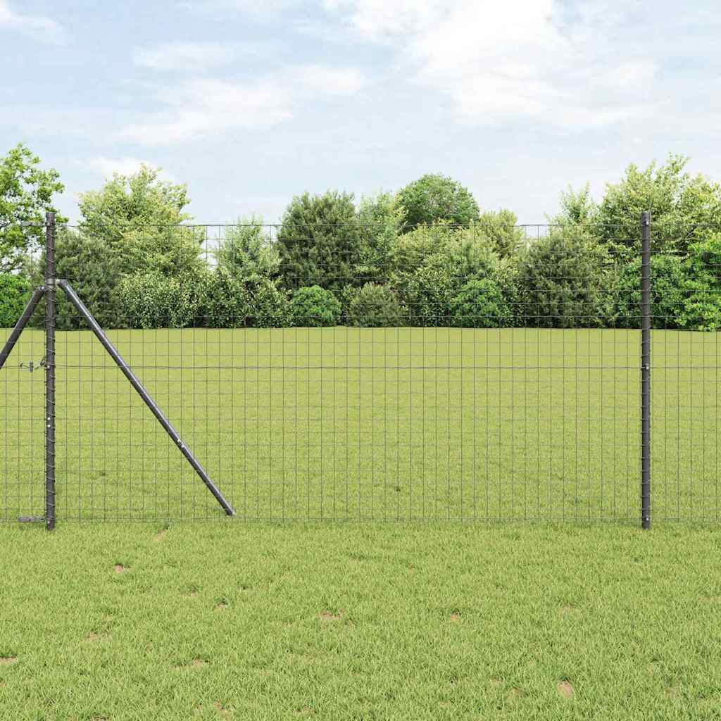 Vidaxl afrasteringspaal 13 pcs grijs staal