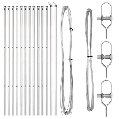 Vidaxl afrasteringspaal 13 pcs zilver staal