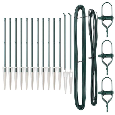 Vidaxl afrasteringspaal 13 pcs groen staal