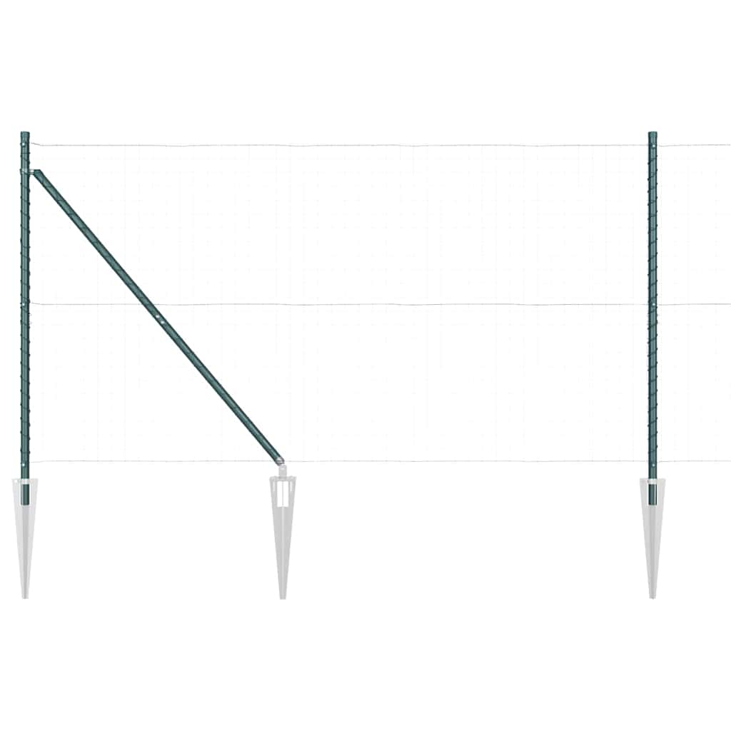 Vidaxl afrasteringspaal 7 pcs groen staal