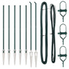 Vidaxl afrasteringspaal 7 pcs groen staal