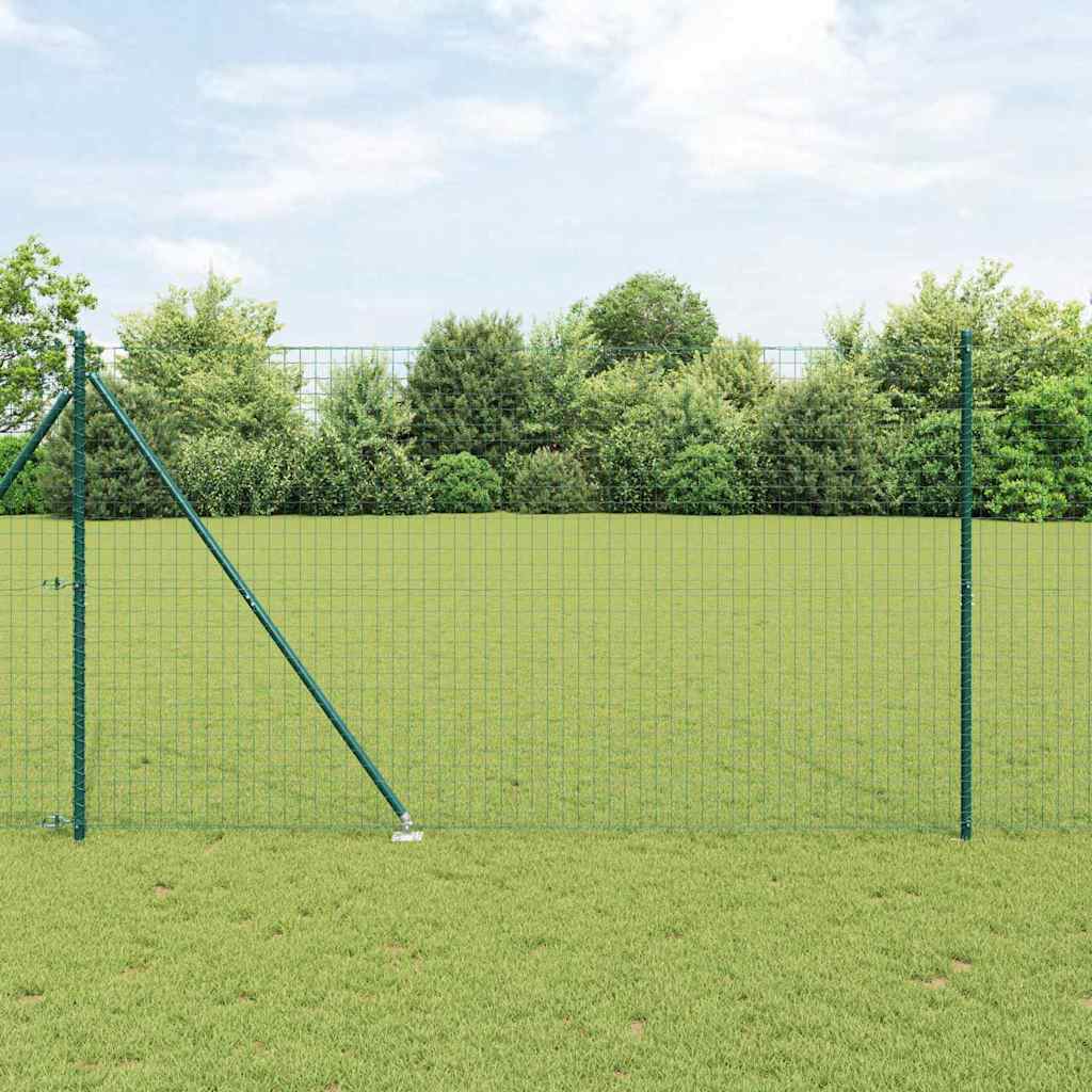 Vidaxl afrasteringspaal 7 pcs groen staal