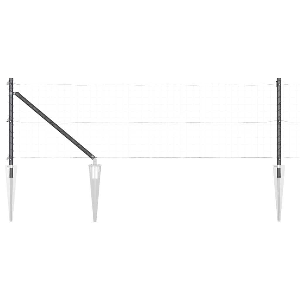 Vidaxl afrasteringspaal 13 pcs grijs staal