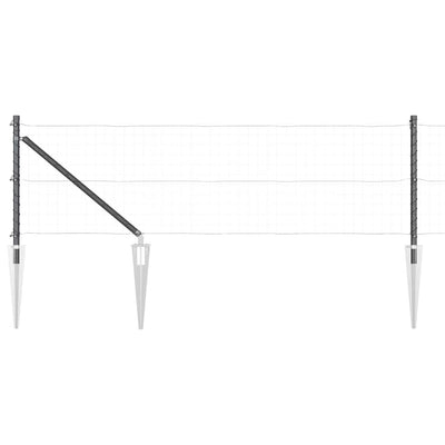 Vidaxl afrasteringspaal 7 pcs grijs staal