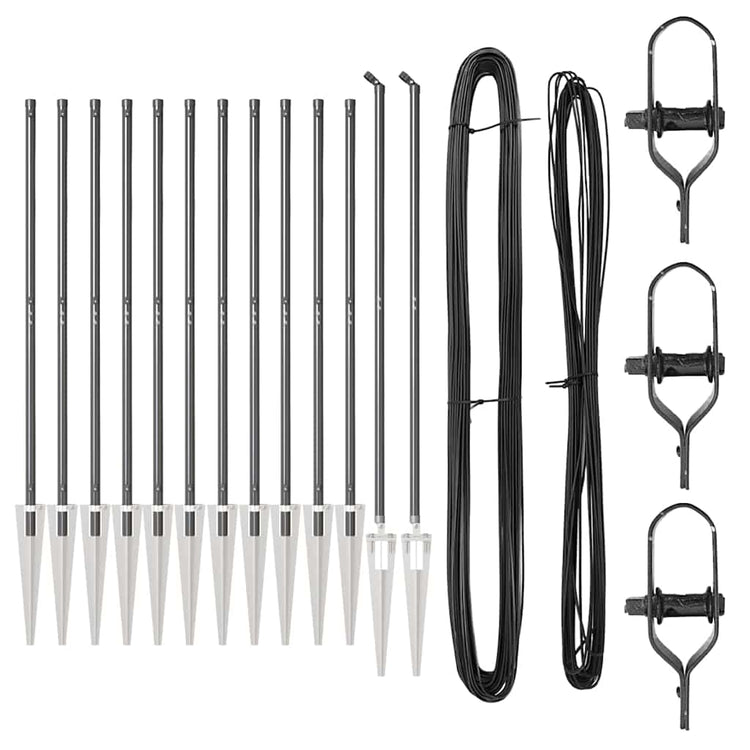 Vidaxl afrasteringspaal 13 pcs grijs staal