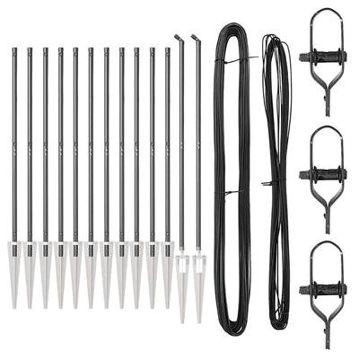 Vidaxl afrasteringspaal 13 pcs grijs staal